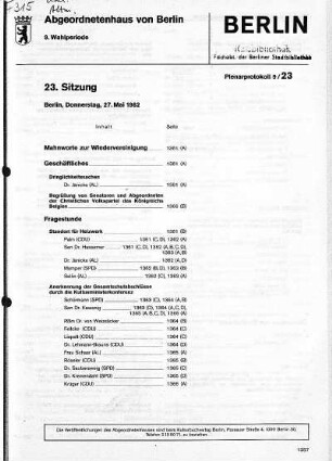 Nr. 23, 27. Mai 1982