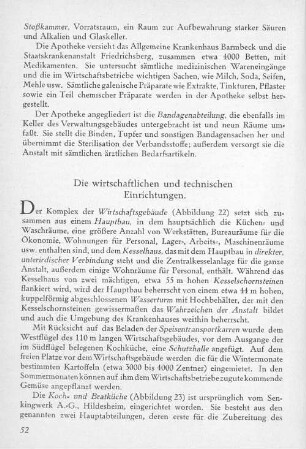 Die wirtschaftlichen und technischen Einrichtungen.