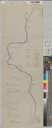 Neheim (Arnsberg) - Günne (Möhnesee) Straßen- und Eisenbahnstrecke mit Querprofilen 1944 o.M. 89 x 30 Einzeichnung in Pause Regierung Arnsberg I V Nr. 438