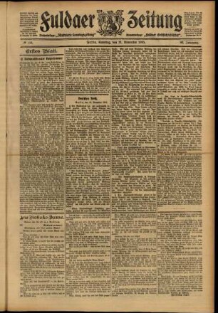 Erste Ausgabe vom Samstag, den 11. November 1905.