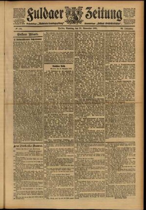 Erste Ausgabe vom Samstag, den 11. November 1905.