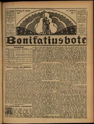 Erste Ausgabe vom Sonntag, den 23. Januar 1927.