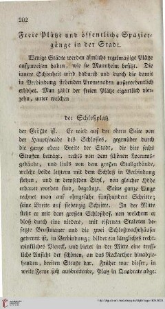 Freie Plätze und öffentliche Spaziergänge in der Stadt