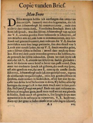 Copia van den Brief, aen syn Swagher Hugo Grotius : Met eenige Aenmerckingen