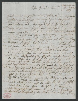 Brief an B. Schott's Söhne : 09.10.1829