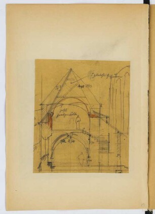 St. Nicolai, Berlin-Spandau: Querschnitt (aus: Skizzen- und Fotoalbum 28)
