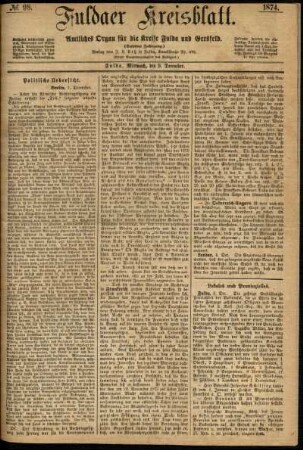 Ausgabe vom Mittwoch, den 09. Dezember 1874.