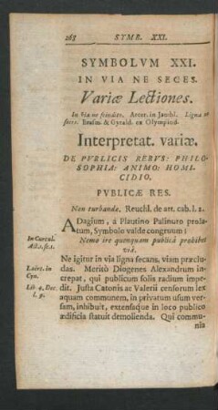 Symbolum XXI. In Via Ne Seces.