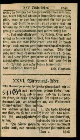 XXVI. Witterungs-lieder