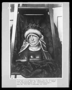 Büste der heiligen Elisabeth nach der Statue im Zelebrantenstuhl der Marburger Elisabethkirche