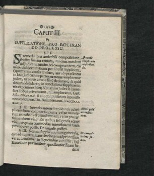 Caput III. De Supplicatione Pro Impetrando Processu.