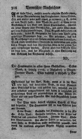 Die Hausmutter in allen ihren Geschäften. Bd.1.2.