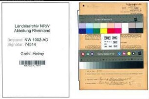 Entnazifizierung Helmy Grehl, geb. 03.06.1904 (Chorsängerin)
