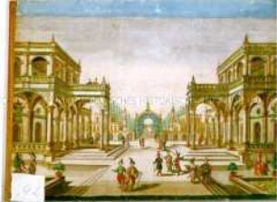 Guckkasten-Bild mit orientalischer Phantasie-Architektur