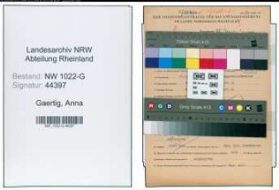 Entnazifizierung Anna Gaertig , geb. 11.07.1902 (Postbeamtin)