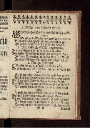 1. Gott das schönste Guth 2. Reine Seele Gott angenehm ...