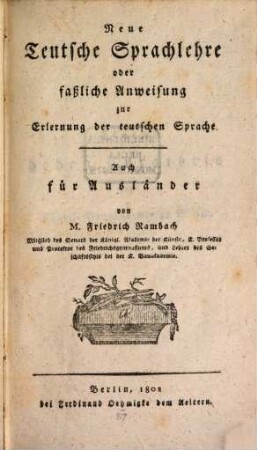 Neue Teutsche Sprachlehre