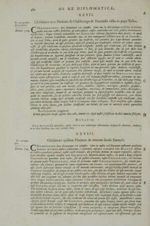 XXVII. Childeberti item Placitum de Childriciago & Taxmedis villis in pago Tellao.