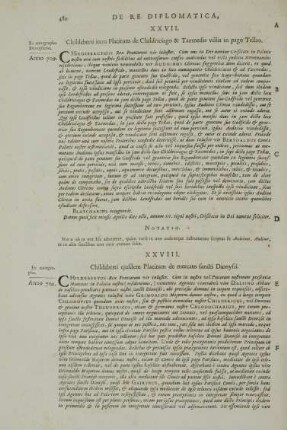 XXVII. Childeberti item Placitum de Childriciago & Taxmedis villis in pago Tellao.