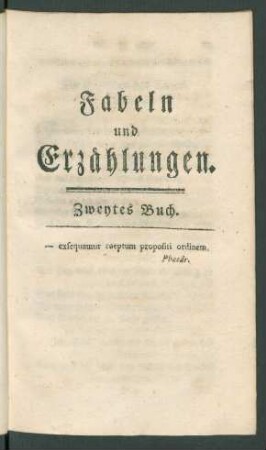 Fabeln und Erzählungen. Zweytes Buch