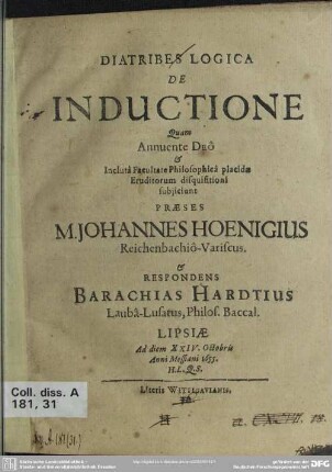 Diatribe logia de inductione