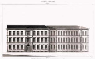"Städtische Schulbauten der Haupt- und Residenzstadt Karlsruhe". Realgymnasium (Waldhornstraße 15; erbaut 1876)