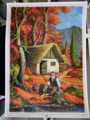 Poster mit europäischem Landschaftsidyll