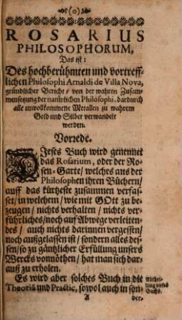 Chymische Schrifften