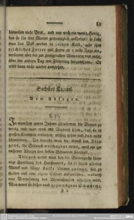Sechstes Kapitel. Vom Ablegen