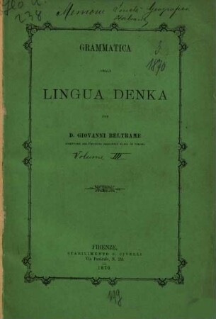 Grammatica della lingua denka