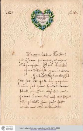 Einzelbrief von Nagel, Otto an n., Frieda
