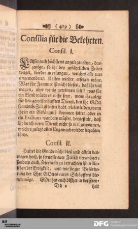 Consilia für die Bekehrten.