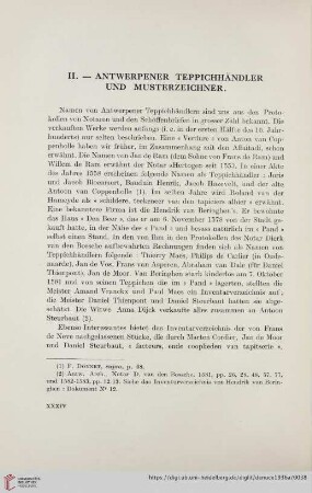 II. Antwerpener Teppichhändler und Musterzeichner
