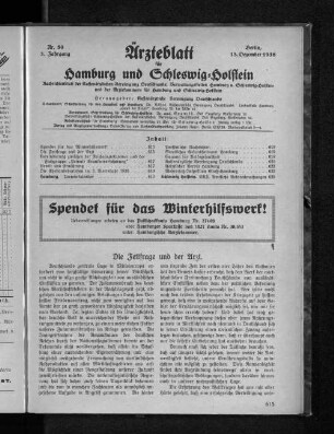 Spendet für das Winterhilfswerk!