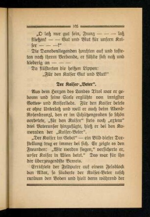105-109, Der Kaiser-"Beter"