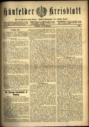 Ausgabe vom Samstag, den 30. November 1912.