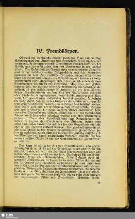 IV. Fremdkörper