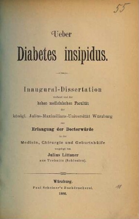 Ueber Diabetes insipidus