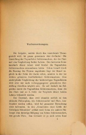 Die Tugendlehre Schleiermachers : mit spezieller Berücksichtigung der Tugendlehre Platos