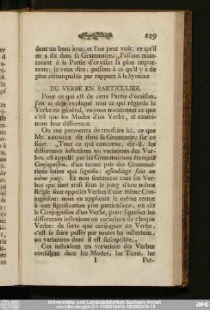Du Verbe En Particulier.