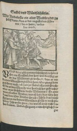 Wie Andolosia ein alter Waldbruder zu hülff kame/ das er der ungestalten Hörner/ die er hette/ wider los ward.