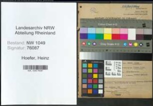 Entnazifizierung Heinz Hoefer , geb. 05.02.1897 (Dentist)