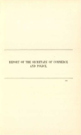 Report of the Secretary of Commerce and Police