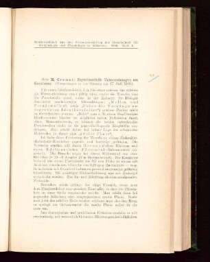 Experimentelle Untersuchungen am Kernleiter : (Vorgetragen in der Sitzung am 17. Juli 1900)