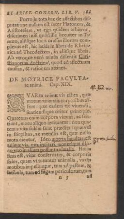 De Motrice Facultate animi. Cap. XIX.