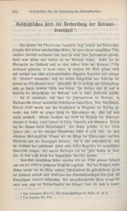 516-522 Geschichtliches über die Verbreitung der Reblaus-Krankheit