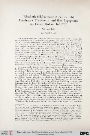 77: Elisabeth Schönemann (Goethes Lili), Friedrich v. Türckheim und ihre Begegnung im EMser Bad im Juli 1778