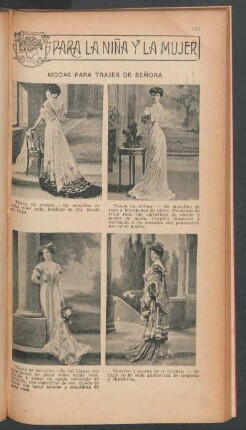 Modas para trajes de señora - [Ilustración] : Para la niña y la mujer