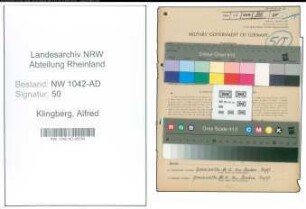 Entnazifizierung Alfred Klingberg , geb. 09.10.1901 (Versicherungsinspektor)