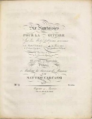 Six fantaisies pour la guitare sur des motifs des opéras nouveaux, 3. La fiancée : op. 35